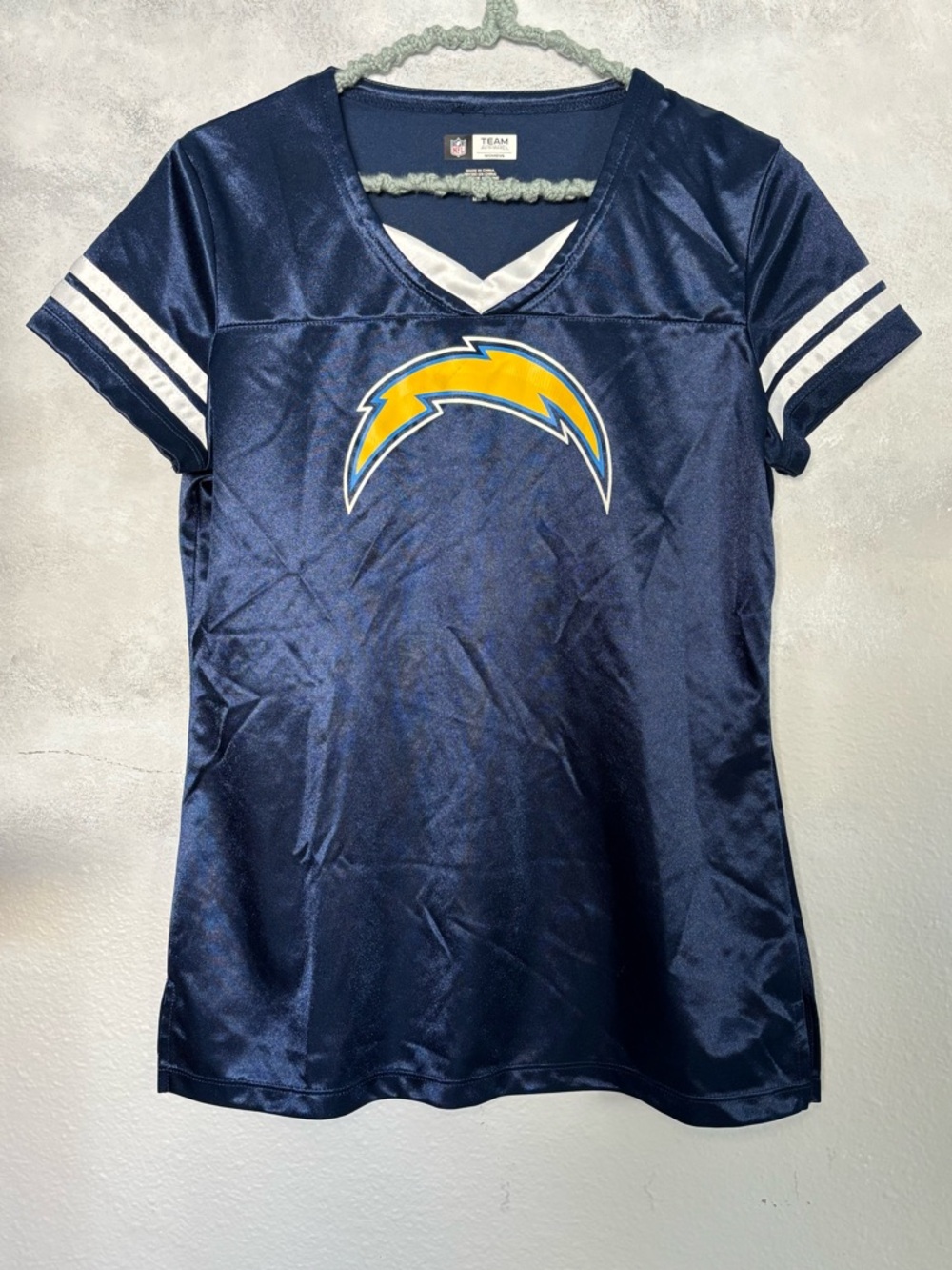 NFL Team Apparel Los Angeles Chargers Women's Jersey Navy Blue Medium Blank Back